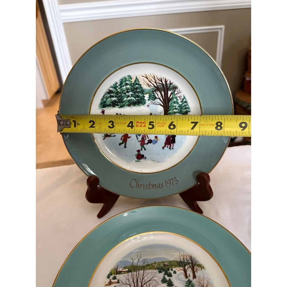 Avon Christmas Plates 1973 First Edition 1975 Enoch Wedgwood England Set of 2
